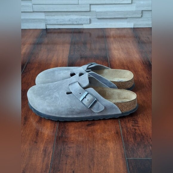 Birkenstock Boston soft footbed clog in a blue-grey suede - Picture 4 of 8